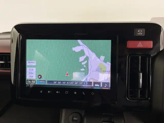 スズキ スペーシア カスタム HYBRID XS 鹿児島県 2024(令6)年 1.5万km ピュアホワイトパール/ブラック2トーン ワンオーナー/純正9インチナビ/（フルセグTV/BT/Applecarplay）/全方位モニター/ドライブレコーダー/デュアルセンサーブレーキサポート/レーンキープアシスト/ブレーキホールド/LEDライト/フォグLEDライト/ビルトインETC/ハーフレザーシート/シートヒーター（D＋N）/オットマン/両側パワースライドドア/純正15インチアルミホイール/アイドリングストップ/横滑り防止機能/フロアマット/ドアバイザー