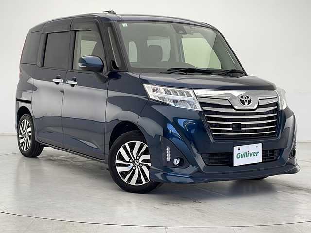 トヨタ ルーミー カスタムG S 東京都 2018(平30)年 5.7万km レーザーブルークリスタルシャイン 社外SDナビ　/　Bluetooth/CD/DVD/フルセグTV/バックカメラ/スマートアシスト2/衝突回避支援ブレーキ/衝突警報/車線逸脱警報/誤発進抑制制御/先行車発信お知らせ/クルーズコントロール　/両側パワースライドドア/ＥＴＣ　/ドライブレコーダー/LEDヘッドライト/フォグランプ/オートライト/アイドリングストップ　/純正14インチアルミホイール/純正フロアマット/ドアバイザー/ウォークスルー/後席サンシェード/プッシュスタート/スマートキー/ウィンカーミラー/電動格納ミラー/ステアリングスイッチ/フォグランプ