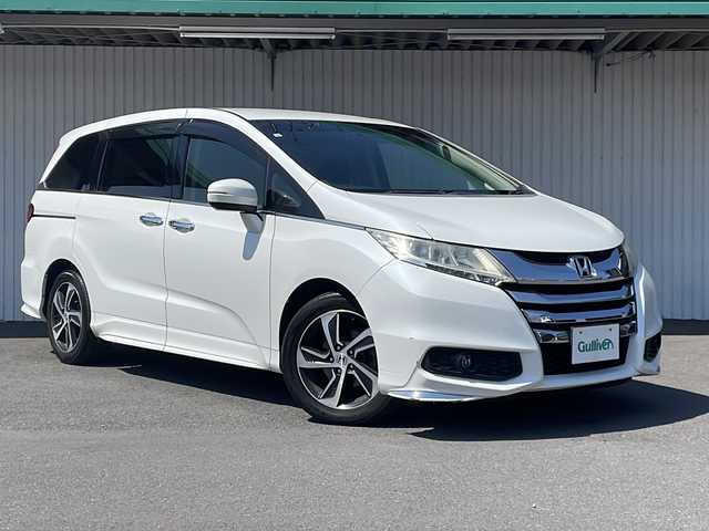 ホンダ オデッセイ G エアロパッケージ 長野県 2015(平27)年 7.9万km ホワイトオーキッドパール 純正ナビ/両側パワースライドドア/純正１７インチアルミ/バックカメラ/ビルトインETC/社外アルミ付き冬タイヤ積込/保証書・取説