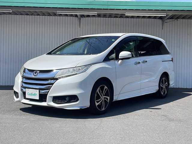 ホンダ オデッセイ G エアロパッケージ 長野県 2015(平27)年 7.9万km ホワイトオーキッドパール 純正ナビ/両側パワースライドドア/純正１７インチアルミ/バックカメラ/ビルトインETC/社外アルミ付き冬タイヤ積込/保証書・取説