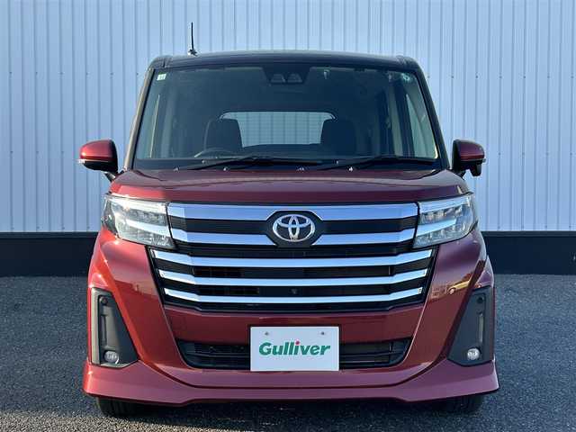 トヨタ ルーミー カスタムG－T 千葉県 2020(令2)年 3万km ブラックマイカメタリック/ファイアークォーツレッドメタリック 純正9インチナビ/(フルセグTV/BT/CD/DVD/FM/AM)/全周囲カメラ/衝突被害軽減システム/車線逸脱警報/クルーズコントロール/ハーフレザーシート/両側パワースライドドア/横滑り防止装置/アイドリングストップ/LEDヘッドライト/フォグランプ/オートライト/ウィンカーミラー/電動格納ミラー/純正15インチAW/シートヒーター/シートリフター/プッシュスタート/スマートキー/フロアマット/ドアバイザー/スペアキー/取扱説明書
