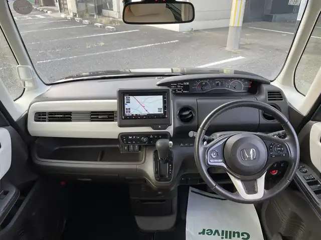 ホンダ Ｎ ＢＯＸ L ターボ 千葉県 2021(令3)年 2万km クリスタルブラックパール 登録時19262km/純正SDナビ【VXM-215Ci】/バックカメラ/両後パワースライドドア/HONDA SENSING/・アダプティブクルーズコントロール/・衝突軽減ブレーキ/・車線維持支援システム/・誤発進抑制機能/・先行車発進お知らせ機能/・オートハイビーム/・標識認識機能/前席シートヒーター/スマートキー/コーナーセンサー/パドルシフト/ヘッドライトレベライザー/純正LEDヘッドライト/本革巻きステアリング/ドアバイザー/サイド＆カーテンエアバッグ