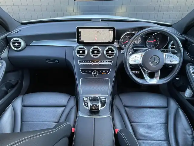 メルセデス・ベンツ Ｃ２２０ｄ アバンギャルド　AMGライン 埼玉県 2019(平31)年 4.6万km ポーラホワイト 登録時45820km/純正メーカーHDDナビ/　AM/FM/Bluetooth/フルセグ/USB/SDMSV/バックカメラ/レーダークルーズコントロール/レーンキープアシスト/黒合皮シート/シートヒーター/パワーシート/メモリーシート/LEDオートライト/パドルシフト/ステアリングスイッチ/純正18インチアルミホイール/コーナーセンサー/ブラインドスポットモニター
