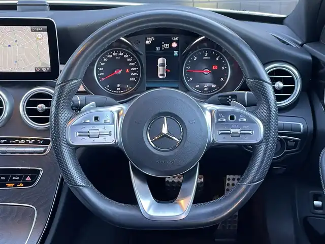 メルセデス・ベンツ Ｃ２２０ｄ アバンギャルド　AMGライン 埼玉県 2019(平31)年 4.6万km ポーラホワイト 登録時45820km/純正メーカーHDDナビ/　AM/FM/Bluetooth/フルセグ/USB/SDMSV/バックカメラ/レーダークルーズコントロール/レーンキープアシスト/黒合皮シート/シートヒーター/パワーシート/メモリーシート/LEDオートライト/パドルシフト/ステアリングスイッチ/純正18インチアルミホイール/コーナーセンサー/ブラインドスポットモニター