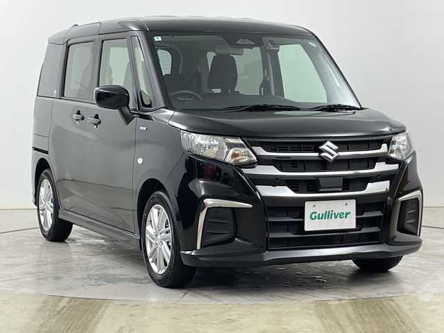 スズキ ソリオ HV MX 道央・札幌 2025(令7)年 1.9万km 黒 ・４ＷＤ　/・スズキセーフティーサポート　/・デュアルセンサーブレーキサポートII/・アダプティブクルーズコントロール/・社メモリナビ（BT/フルセグTV/USB)/・バックカメラ　/・左側パワースライドドア　/・オートライト　/・シートヒーター　/・パーキングソナー　/・社外ドライブレコーダー（前のみ）