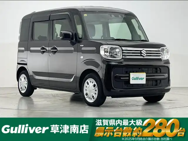 スズキ スペーシア HYBRID G 滋賀県 2023(令5)年 1万km アーバンブラウンパールメタリック 社外7型ナビ/（BT/CD/DVD/SD/ワンセグ）/バックカメラ/ETC/衝突被害軽減ブレーキ/レーンキープアシスト/横滑り防止装置/オートライト/アイドリングストップ/ライトレベライザー/クリアランスソナー