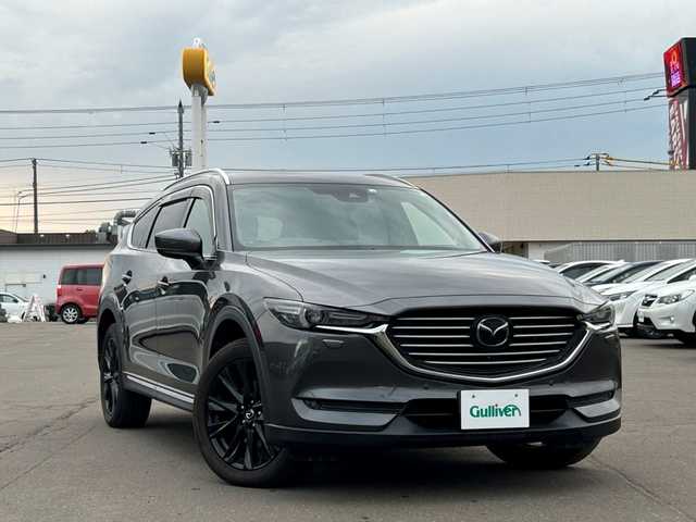 マツダ ＣＸ－８ XD Lパッケージ 道東・釧路十勝 2018(平30)年 7.6万km マシーングレープレミアムM メーカーオプション/・360°ビューモニター/・パーキングセンサー/・地デジTV/DVD/CD/・BOSEサウンドシステム/4WD/ターボ/アドバンスドスマートシティブレーキ/ブラインドスポットモニタリング/パーキングセンサー/レーダークルーズコントロール/スマートブレーキサポート/レーンキープアシスト/純正SDナビ/フルセグTV/【CD/DVD/Bluetooth/USB/AUX】/ETC2.0/ドライブレコーダー/パワーバックドア/レザーシート/1列目パワーシート/1列目/2列目シートヒーター/ステアリングヒーター/オートライト/アダプティブLEDヘッドランプ/シグネチャーLEDランプ/225/55R19インチ純正AW/プッシュスタート/スマートキー/純正フロアマット