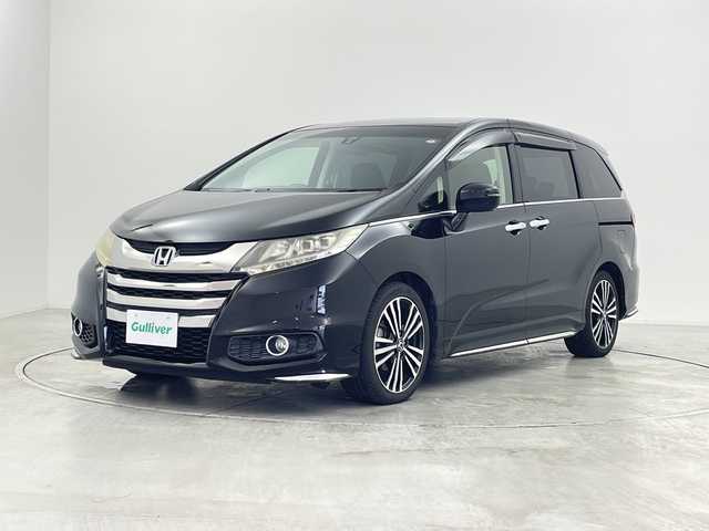 ホンダ オデッセイ アブソルート EX 群馬県 2014(平26)年 8.2万km クリスタルブラックパール 純正ナビ　衝突被害軽減ブレーキ　バックカメラ　クルーズコントロール　両側電動スライドドア　パドルシフト　ハーフレザー　オットマン　ＥＴＣ　ＢＳＭ　アイドリングストップ　ＬＥＤ　オートライト　禁煙車