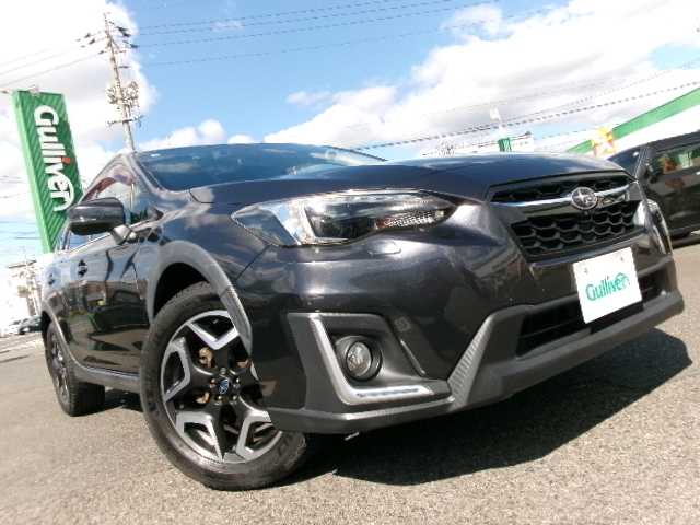 スバル インプレッサ ＸＶ 2．0i－S アイサイト 岡山県 2017(平29)年 11.7万km ダークグレーメタリック ワンオーナー/スマートキー×2/純正8インチSDナビ・フルセグ/DVD・Bluetooth/バックカメラ/ルーフレール/ハーフレザーシート/D・N席パワーシート/ウィンカーミラー/純正18インチAW/LEDヘッドライト/SRH/アイサイトVer3