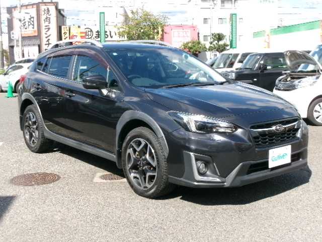 スバル インプレッサ ＸＶ 2．0i－S アイサイト 岡山県 2017(平29)年 11.7万km ダークグレーメタリック ワンオーナー/スマートキー×2/純正8インチSDナビ・フルセグ/DVD・Bluetooth/バックカメラ/ルーフレール/ハーフレザーシート/D・N席パワーシート/ウィンカーミラー/純正18インチAW/LEDヘッドライト/SRH/アイサイトVer3