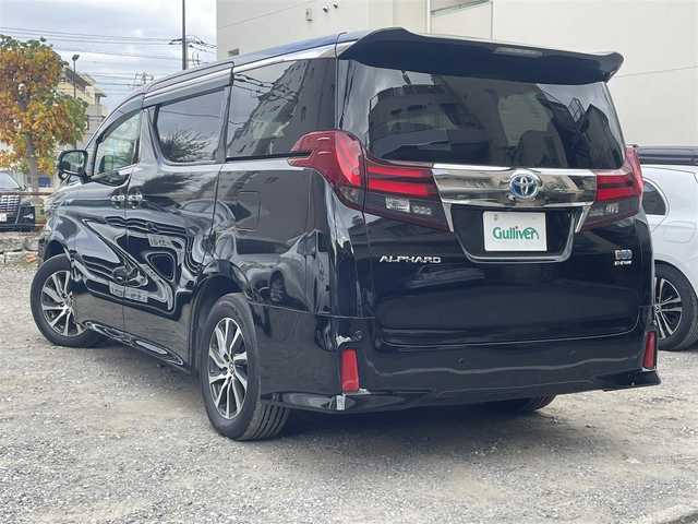 トヨタ アルファードハイブリット SR Cパッケージ 宮城県 2017(平29)年 3.7万km ブラック ４WD/サンルーフ/社外メモリナビ/（DVD/フルセグ/Bluetooth/HDMI）/バックカメラ/ETC/社外フリップダウンモニター/両側パワースライドドア/レザーシート/パワーシート(前席)/シートヒーター(前席)/エアシート(前席)/パワーバックドア/TOYOTA Safety Sense C/・プリクラッシュセーフティ/・レーンディパーチャーアラート/・先行車発進告知機能/・オートマチックハイビーム/純正17インチアルミホイール/LEDヘッドライト/カーテンエアバック/レーダークルーズコントロール/スマートキー/スペアキー２本/保証書/取扱説明書