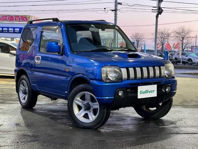 スズキ ジムニー XC 道東・釧路十勝 2008(平20)年 6.9万km パールメタリックカシミールブルー 社外CD/USB/AUX/ミラーヒーター/バイザー/キーレス/ライトレベライザー/純正フォグランプ/電格ミラー/社外アルミ付冬タイヤ積込