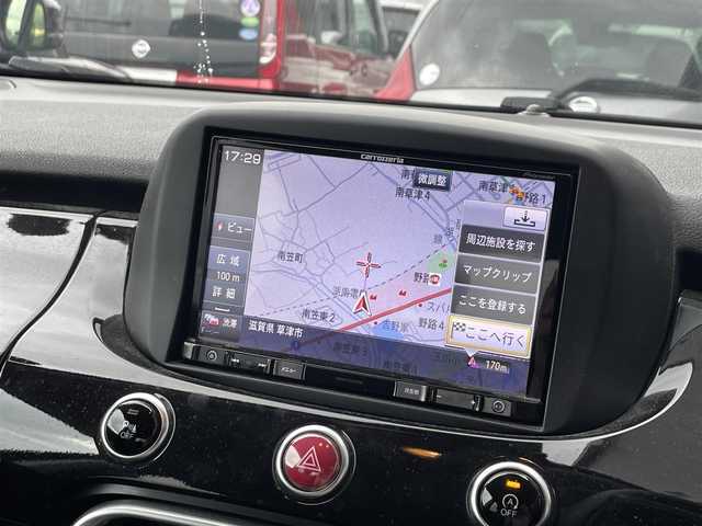 フィアット ５００Ｘ ポップスター 滋賀県 2016(平28)年 4.9万km 黒 社外ナビ/CD.DVDBluetooth.フルセグ/バックカメラ/ETC/純正17インチAW/コーナーセンサー/革巻きステアリング/フォグライト/オートライト