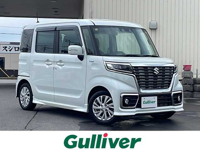 スズキ スペーシア カスタム HYBRID GS 道北・旭川 2020(令2)年 7.6万km ピュアホワイトP ・禁煙車/・4WD/・社外ナビ/CD/DVD/BT/SD/DTV/・片側パワースライドドア/・アイドリングストップ/・レーンキープアシスト/・衝突軽減ブレーキ/・横滑り防止/・ミラーヒーター/・レーダークルーズコントロール/・オートライト/・前席シートヒーター/・ウィンカーミラー/・LEDヘッドライト/・フォグランプ/・スマートキー/・保証書/取説/・フロアマット/・ドアバイザー