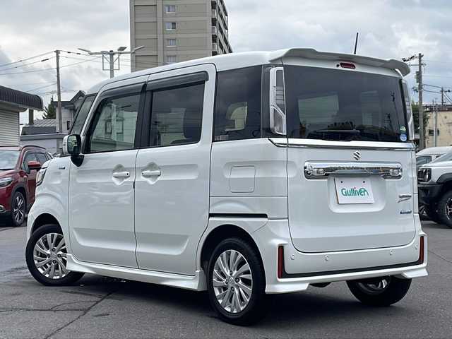 スズキ スペーシア カスタム HYBRID GS 道北・旭川 2020(令2)年 7.6万km ピュアホワイトP ・禁煙車/・4WD/・社外ナビ/CD/DVD/BT/SD/DTV/・片側パワースライドドア/・アイドリングストップ/・レーンキープアシスト/・衝突軽減ブレーキ/・横滑り防止/・ミラーヒーター/・レーダークルーズコントロール/・オートライト/・前席シートヒーター/・ウィンカーミラー/・LEDヘッドライト/・フォグランプ/・スマートキー/・保証書/取説/・フロアマット/・ドアバイザー