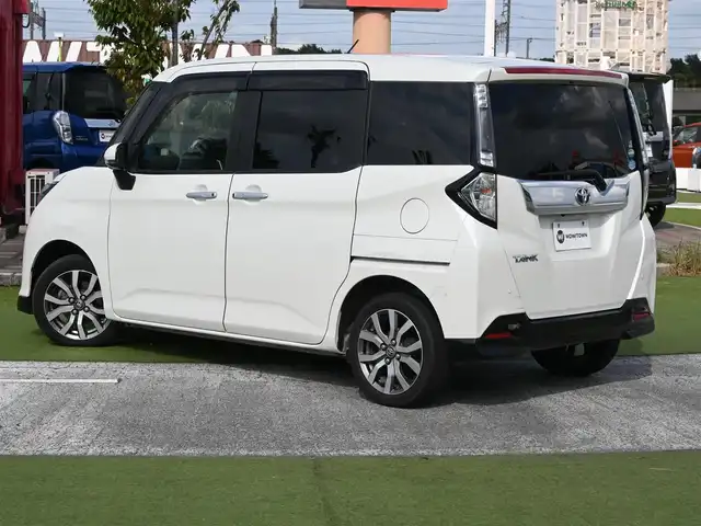 トヨタ タンク カスタムG－T 千葉県 2018(平30)年 4.9万km パールホワイトⅢ 175/55R15/スマートアシストII/クルーズコントロール/エコアイドル/両側パワースライドドア/9インチ純正SDナビ/地デジTV/【DVD/CD再生機能　Bluetooth接続】/パノラマモニター/フリップダウンモニター（V12T-R68C）/ドライブレコーダー（DRT-H68A）/前席シートヒーター/ETC（2.0）/LEDヘッドライト/LEDフォグライト/ウインカーミラー/リアコーナーセンサー/純正15インチアルミホイル/キーフリーシステム