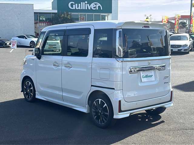 スズキ スペーシア カスタム HYBRID XS ターボ 鹿児島県 2018(平30)年 3.3万km ピュアホワイトP 純正8型ナビ/フルセグTV/両側パワースライドドア/全方位モニター用カメラパッケージ/ビルトインETC/ドライブレコーダー/クルーズコントロール/リアパーキングセンサー/セーフティサポート/・デュアルセンサーブレーキサポート/・後退時ブレーキサポート/・前後誤発進抑制機能/・車線逸脱警報機能/・ふらつき警報機能/・先行車発進お知らせ機能/・ハイビームアシスト/IC付ターボ/LEDヘッドランプ/革巻きステアリング/パドルシフト/ハーフレザーシート/運転席シートヒーター/純正15インチアルミホイール/キーレスプッシュスタートシステム/禁煙車