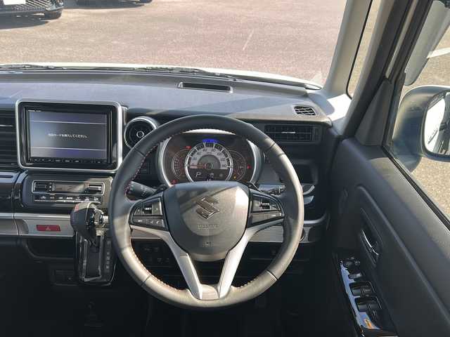 スズキ スペーシア カスタム HYBRID XS ターボ 鹿児島県 2018(平30)年 3.3万km ピュアホワイトP 純正8型ナビ/フルセグTV/両側パワースライドドア/全方位モニター用カメラパッケージ/ビルトインETC/ドライブレコーダー/クルーズコントロール/リアパーキングセンサー/セーフティサポート/・デュアルセンサーブレーキサポート/・後退時ブレーキサポート/・前後誤発進抑制機能/・車線逸脱警報機能/・ふらつき警報機能/・先行車発進お知らせ機能/・ハイビームアシスト/IC付ターボ/LEDヘッドランプ/革巻きステアリング/パドルシフト/ハーフレザーシート/運転席シートヒーター/純正15インチアルミホイール/キーレスプッシュスタートシステム/禁煙車