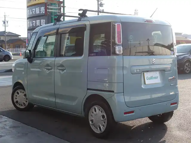 スズキ スペーシア HYBRID X 静岡県 2021(令3)年 6.8万km オフブルーM 禁煙車/スズキセーフティサポート/両側パワースライドドア/ディーラー純正 SDナビ（CN-RZ865）/　CD/DVD/BT/SD/USB/Ipod/フルセグTV/バックカメラ/社外ETC/社外コムテック前後ドライブレコーダー（ZDR025)/Clazzio革調シートカバー（前席）/2列目ロールサンシェード/純正ベースキャリア/純正フロアマット/純正ドアバイザー/保証書/取扱説明書