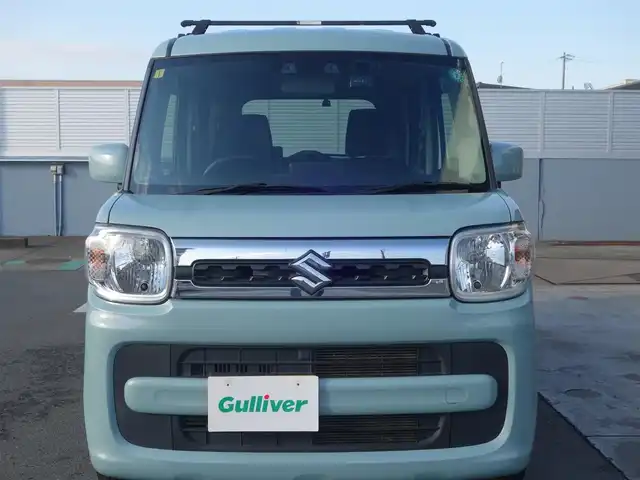 スズキ スペーシア HYBRID X 静岡県 2021(令3)年 6.8万km オフブルーM 禁煙車/スズキセーフティサポート/両側パワースライドドア/ディーラー純正 SDナビ（CN-RZ865）/　CD/DVD/BT/SD/USB/Ipod/フルセグTV/バックカメラ/社外ETC/社外コムテック前後ドライブレコーダー（ZDR025)/Clazzio革調シートカバー（前席）/2列目ロールサンシェード/純正ベースキャリア/純正フロアマット/純正ドアバイザー/保証書/取扱説明書