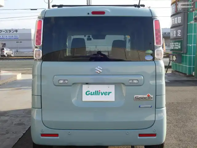 スズキ スペーシア HYBRID X 静岡県 2021(令3)年 6.8万km オフブルーM 禁煙車/スズキセーフティサポート/両側パワースライドドア/ディーラー純正 SDナビ（CN-RZ865）/　CD/DVD/BT/SD/USB/Ipod/フルセグTV/バックカメラ/社外ETC/社外コムテック前後ドライブレコーダー（ZDR025)/Clazzio革調シートカバー（前席）/2列目ロールサンシェード/純正ベースキャリア/純正フロアマット/純正ドアバイザー/保証書/取扱説明書