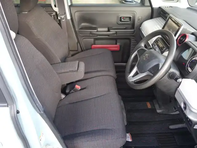 スズキ スペーシア HYBRID X 静岡県 2021(令3)年 6.8万km オフブルーM 禁煙車/スズキセーフティサポート/両側パワースライドドア/ディーラー純正 SDナビ（CN-RZ865）/　CD/DVD/BT/SD/USB/Ipod/フルセグTV/バックカメラ/社外ETC/社外コムテック前後ドライブレコーダー（ZDR025)/Clazzio革調シートカバー（前席）/2列目ロールサンシェード/純正ベースキャリア/純正フロアマット/純正ドアバイザー/保証書/取扱説明書