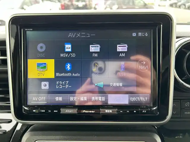 スズキ スペーシア カスタム HYBRID XS 長崎県 2019(平31)年 4.6万km アクティブイエロー/ブラック2トーンルーフ /純正ナビ（AVIC-RLS901）/（フルセグTV、BT、CD、DVD、USB、ipod、FM、AM）//両側パワースライドドア//全方位カメラ//前方ドライブレコーダー//ハーフレザーシート//D席シートヒーター//ヘッドアップディスプレイ//ETC2，0//ドアバイザー//後席ロールシェード//プッシュスタート//スマートキー×２//衝突被害軽減システム//レーンキープアシスト//横滑り防止装置