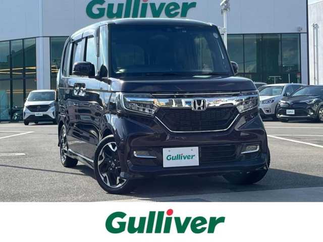 ホンダ Ｎ ＢＯＸ カスタム G EX ターボ ホンダセンシング 愛媛県 2020(令2)年 2.9万km プレミアムベルベットパープル・パール ワンオーナー/プッシュスタート/純正ナビ（AM/FM/CD/DVD/USB/Bluetooth/フルセグTV）/バックカメラ/両側パワースライドドア/ETC/クルーズコントロール/横滑り防止装置/レーンキープアシスト/オートライト/ステアリングスイッチ/レザー調シートカバー/純正アルミホイール