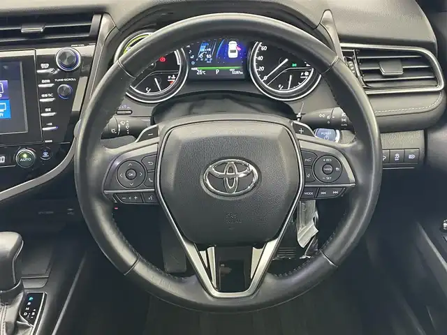 トヨタ カムリ WSレザーパッケージ 愛知県 2019(平31)年 5.3万km プラチナホワイトパールマイカ メーカーナビ　フルセグＴＶ　Ｂｌｕｅｔｏｏｔｈ　バックカメラ　黒革シート　シートヒーター　ブラインドスポットモニター　セーフティセンス　衝突軽減　追従クルコン　ＬＥＤオートライト　純正ドラレコ　禁煙車