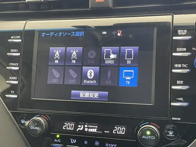 トヨタ カムリ WSレザーパッケージ 愛知県 2019(平31)年 5.3万km プラチナホワイトパールマイカ メーカーナビ　フルセグＴＶ　Ｂｌｕｅｔｏｏｔｈ　バックカメラ　黒革シート　シートヒーター　ブラインドスポットモニター　セーフティセンス　衝突軽減　追従クルコン　ＬＥＤオートライト　純正ドラレコ　禁煙車