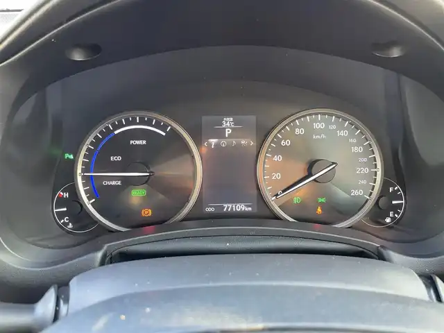 レクサス ＮＸ 300h Iパッケージ 福岡県 2015(平27)年 7.8万km スターライトブラックガラスフレーク 純正ナビ（BLUETOOTH/ワンセグ/CD/DVD/AUX）/全方位カメラ/バックカメラ/サイドカメラ/フロントカメラ/追従型クルーズコントロール/LEDヘッドライト/オートライト/レザーシート/シートメモリー/DN席パワーシート/DN席シートヒーター/ステアリングヒーター/純正18インチAW/BSM/車両接近通報装置/ブレーキホールド/横滑り防止装置/衝突軽減システム/盗難防止装置/コーナーセンサー/アイドリングストップ/パドルシフト/USB入力端子/スマートキー/ETC/保証書