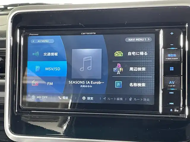 スズキ スペーシア カスタム HYBRID GS 福岡県 2020(令2)年 3.9万km ブルーイッシュブラックパール3 ・社外7インチナビ/（CD、DVD、フルセグ、Bluetooth）/・片側パワースライドドア/・アイドリングストップ/・プッシュスタート/・ステアリングスイッチ/・衝突被害軽減ブレーキ/・レーンキープアシスト/・シートヒーター/・オートライト/・フォグライト/・電格ミラー/・ウィンカーミラー/・ETC/・純正14インチAW