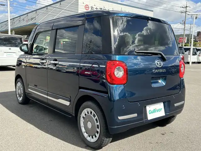 ダイハツ ムーヴ キャンバス セオリー G 岡山県 2022(令4)年 2.8万km レーザーブルークリスタルシャイン 登録時走行距離27331km/両側パワースライドドア/衝突回避支援ブレーキ機能/横滑り防止装置/コーナーセンサー/アイドリングストップ/電動パーキングブレーキ/オートブレーキホールド機能/オートライト/D/N席シートヒーター/プッシュスタート/スマートキー×2/純正フロアマット/15インチスタッドレスタイヤ/純正シートカバー