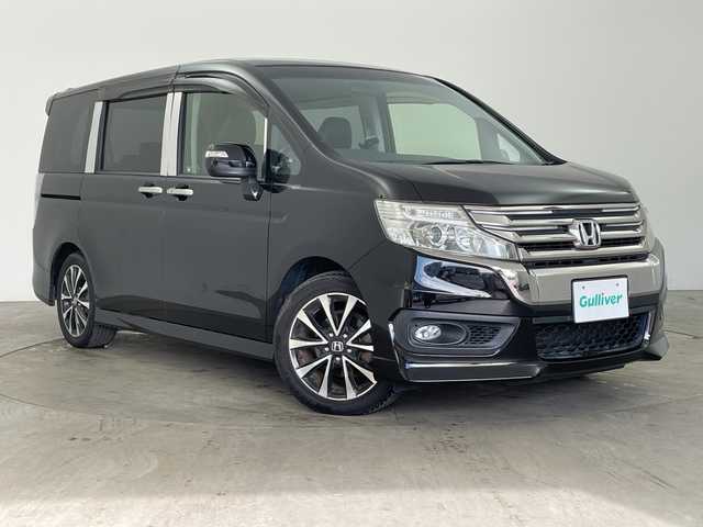 ホンダ ステップワゴン スパーダ Z クールスピリット 兵庫県 2012(平24)年 4.6万km プレミアムスパークルブラックパール ・純正ナビ/CD/DVD/USB/HDD/・純正フリップダウンモニター/・バックカメラ/・両側パワースライドドア/・クルーズコントロール/・パドルシフト/・HIDヘッドライト/・オートライト/・フォグランプ/・ハーフレザー/・純正17インチアルミホイール/・スマートキー/・保証書/・ワンオーナー