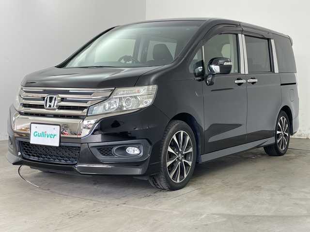 ホンダ ステップワゴン スパーダ Z クールスピリット 兵庫県 2012(平24)年 4.6万km プレミアムスパークルブラックパール ・純正ナビ/CD/DVD/USB/HDD/・純正フリップダウンモニター/・バックカメラ/・両側パワースライドドア/・クルーズコントロール/・パドルシフト/・HIDヘッドライト/・オートライト/・フォグランプ/・ハーフレザー/・純正17インチアルミホイール/・スマートキー/・保証書/・ワンオーナー
