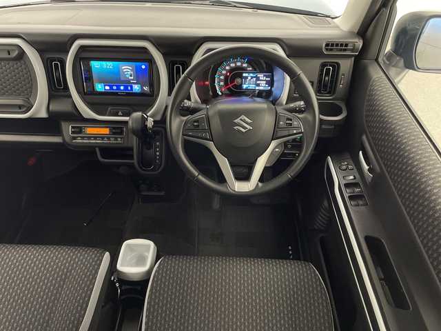 スズキ ハスラー HYBRID X 宮崎県 2022(令4)年 3.2万km デニムブルー ガンメタリック 2トーン 社外ディスプレイオーディオ/クルーズコントロール/衝突軽減ブレーキ/アイドリングストップ/横滑り防止装置/電動格納ミラー/ステアリングスイッチ/D・N席　シートヒーター/LEDヘッドライト/純正アルミホイール/純正フロアマット/ETC