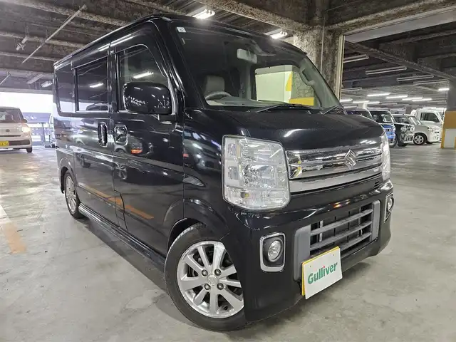 スズキ エブリィ ワゴン PZターボ 静岡県 2015(平27)年 4万km ブルーイッシュブラックパール3 アルパインナビ/フルセグTV/片側パワースライドドア/バックカメラ/ETC/衝突被害軽減ブレーキ/誤発進抑制/HIDヘッドランプ/オートライト/フロントフォグランプ/オートエアコン/ステアリングスイッチ/純正14インチアルミホイール/スマートキー/プッシュエンジンスタート/禁煙車