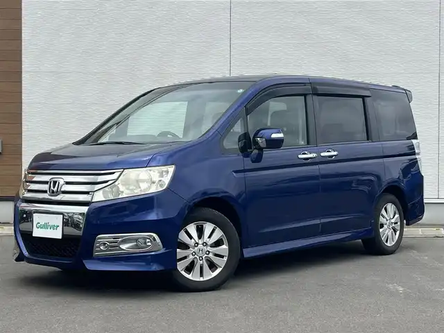 ホンダ ステップワゴン スパーダ Z HDDナビED 秋田県 2011(平23)年 12.6万km コバルトブルーパール 純正ナビ/４WD/フルセグ/バックカメラ/両側パワスラ/スマートキー/フリップダウンモニター/純正アルミ/アイドリングストップ/パドルシフト/純正フロアマット/純正ドアバイザー/ETC/寒冷地仕様/オートライト/オートエアコン/パワーステアリング/パワーウィンドウ/ステアリングスイッチ/電動格納ウィンカーミラー/保証書/取扱説明書/記録簿