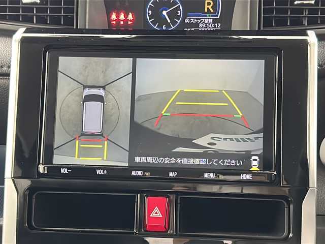 トヨタ ルーミー カスタムG 三重県 2021(令3)年 3.4万km レーザーブルークリスタルシャイン 純正9型ナビ（NSZT-Y68T）/・CD・DVD・AM・FM・BT・フルセグTV/全方位カメラ/純正12.1インチフリップダウンモニター/両側パワーシライドドア/レーダークルーズコントロール/衝突軽減/前後コーナーセンサー/レーンキープアシスト/アイドリングストップ/オートハイビーム/運転席・助手席シートヒーター/革巻きステアリング/前後ドライブレコーダー/ビルトインETＣ2.0/LEDヘッドライト/LEDフォグライト/スペアキー