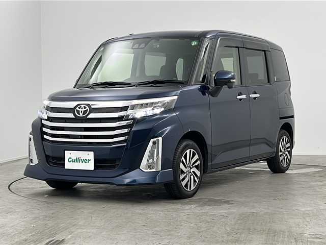 トヨタ ルーミー カスタムG 三重県 2021(令3)年 3.4万km レーザーブルークリスタルシャイン 純正9型ナビ（NSZT-Y68T）/・CD・DVD・AM・FM・BT・フルセグTV/全方位カメラ/純正12.1インチフリップダウンモニター/両側パワーシライドドア/レーダークルーズコントロール/衝突軽減/前後コーナーセンサー/レーンキープアシスト/アイドリングストップ/オートハイビーム/運転席・助手席シートヒーター/革巻きステアリング/前後ドライブレコーダー/ビルトインETＣ2.0/LEDヘッドライト/LEDフォグライト/スペアキー