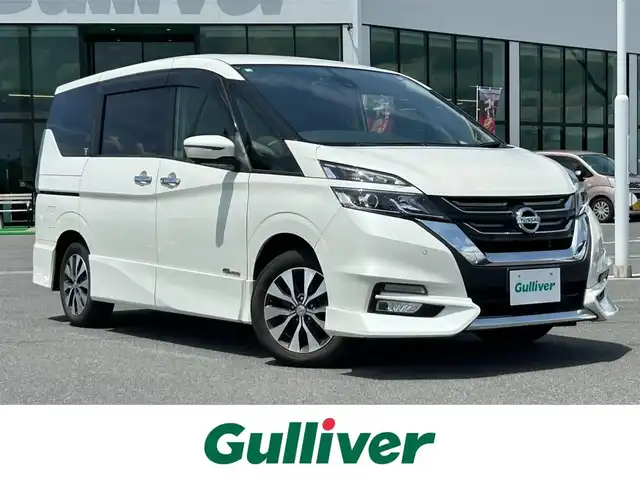日産 セレナ ハイウェイスター Vセレクション 奈良県 2018(平30)年 4.2万km ブリリアントホワイトパール 純正９インチナビ　/フルセグＴＶ　/プロパイロット　/アラウンドビューモニター　/純正フリップダウンモニター　/デジタルインナーミラー　/両側パワースライドドア　/ビルトインＥＴＣ　/前後ドライブレコーダー　/ＷＡＣ/追従型クルーズコントロール/スマートキー/前後コーナーセンサー/LEDヘッドライト/AUTOHOLD