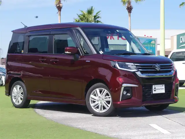 スズキ ソリオ HV MZ 千葉県 2023(令5)年 4.1万km メロウディープレッドパール デュアルカメラブレーキサポート/両側パワースライドドア/純正メモリーナビ/地デジTV/【DVD/CD再生機能　Bluetooth接続】/【Apple CarPlay　Android Auto対応】/全方位モニター/ドライブレコーダー/革巻きステアリング/ETC/LEDヘッドライト/フォグライト/ウインカーミラー/リアコーナーセンサー/純正15インチアルミホイル/携帯リモコン