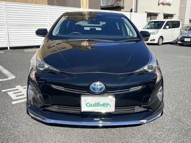 トヨタ プリウス S ツーリングセレクション 沖縄県 2017(平29)年 9.5万km アティチュードブラックマイカ /登録時走行距離/　　　　　　　95078キロ/社外ナビ/バックカメラ/地デジ/黒革シート/シートヒーター/PCS/モデリスタエアロ/ビルトインETC/新車時整備手帳/　　【保証書】/取扱説明書/