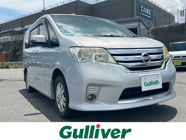 日産 セレナ ハイウェイスター 山梨県 2012(平24)年 5.4万km エターナルスノーホワイト 4WD/片側パワースライドドア/純正ナビ/フルセグTV/純正フロアマット/純正アルミホイール/リアエアコン/ETC/クルーズコントロール/スマートキー/エンジンスターター