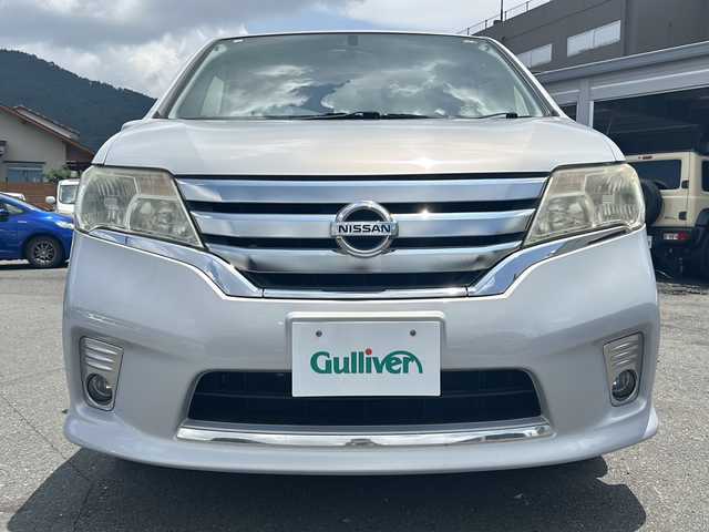 日産 セレナ ハイウェイスター 山梨県 2012(平24)年 5.4万km エターナルスノーホワイト 4WD/片側パワースライドドア/純正ナビ/フルセグTV/純正フロアマット/純正アルミホイール/リアエアコン/ETC/クルーズコントロール/スマートキー/エンジンスターター