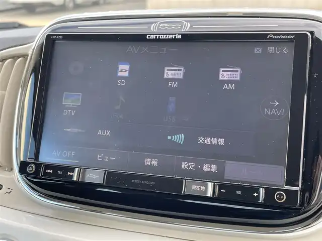 フィアット ５００ ツインエア ポップ 東京都 2016(平28)年 1.3万km 白 社外ナビ（カロッツェリア）　AVIC-RZ33/バックカメラ/ドライブレコーダー/横滑り防止装置/純正フロアマット/USB入力端子