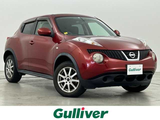 日産 ジューク 15RX 福岡県 2011(平23)年 7.8万km ラディアントレッド 社外ナビ（Ｂｌｕｅｔｏｏｔｈ，フルセグＴＶ）　/前後ドライブレコーダー　/ＥＴＣ　/電動格納式ドアミラー　/オートライト　/ドアバイザー　/リモコンキー　/純正フロアマット　/社外アルミホイールスタッドレスタイヤ車載