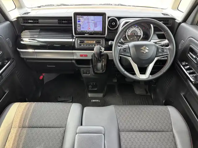 スズキ スペーシア カスタム HYBRID XS 福岡県 2021(令3)年 3.3万km ブルーイッシュブラックパール3 横滑り防止機能/レーンキープアシスト/盗難防止装置/ドラレコ/衝突被害軽減システム/カーテンエアバック/パーキングアシスト/バックカメラ/アイドリングストップ/ACC/純正ナビ/Bluetooth/SD/USB/ipod/フルセグTV/ビルトインETC/ベンチシート/純正フロアマット/純正AW/ハーフレザー/シートヒーター/両側パワースライドドア