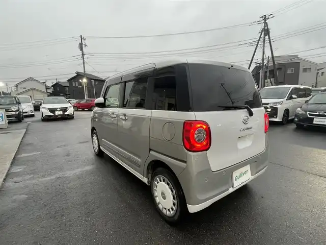 ダイハツ ムーヴ キャンバス ストライプス G 茨城県 2022(令4)年 2.6万km シャイニングホワイトパール/スムーズグレーマイカメタリック 純正ナビ/ワンオーナー/フルセグ視聴可/Bluetooth接続/ETC/USB接続/バックカメラ/シートヒーター（D＋N席）/両側パワスラ/コーナーセンサー（前後）