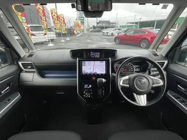 トヨタ ルーミー カスタムG－T 千葉県 2019(令1)年 7.3万km ブラックマイカメタリック スマートアシストIII/・プリクラッシュセーフティー/・車線逸脱警報/・先行車発進お知らせ機能/・オートマチックハイビーム/純正9インチSDナビ【NSZT-Y68T】/・CD/DVD/MSV/Bluetooth/フルセグTV/純正12.1インチフリップダウンモニター【V12T-R68C】/両後パワースライドドア/クルーズコントロール/コーナーセンサー/スマートキー/前席シートヒーター/純正15インチアルミホイール/純正LEDヘッドライト/フォグランプ/本革巻きステアリング/ドアバイザー/ETC